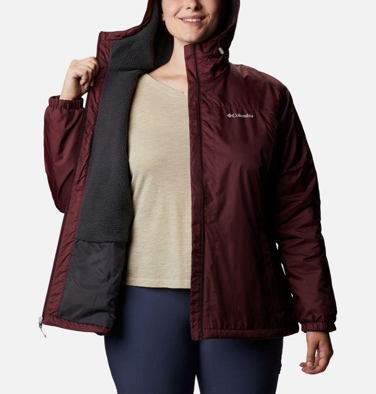 Women's Columbia Switchback Sherpa Lined Jackets Burgundy | Plus Size CA-W6C48